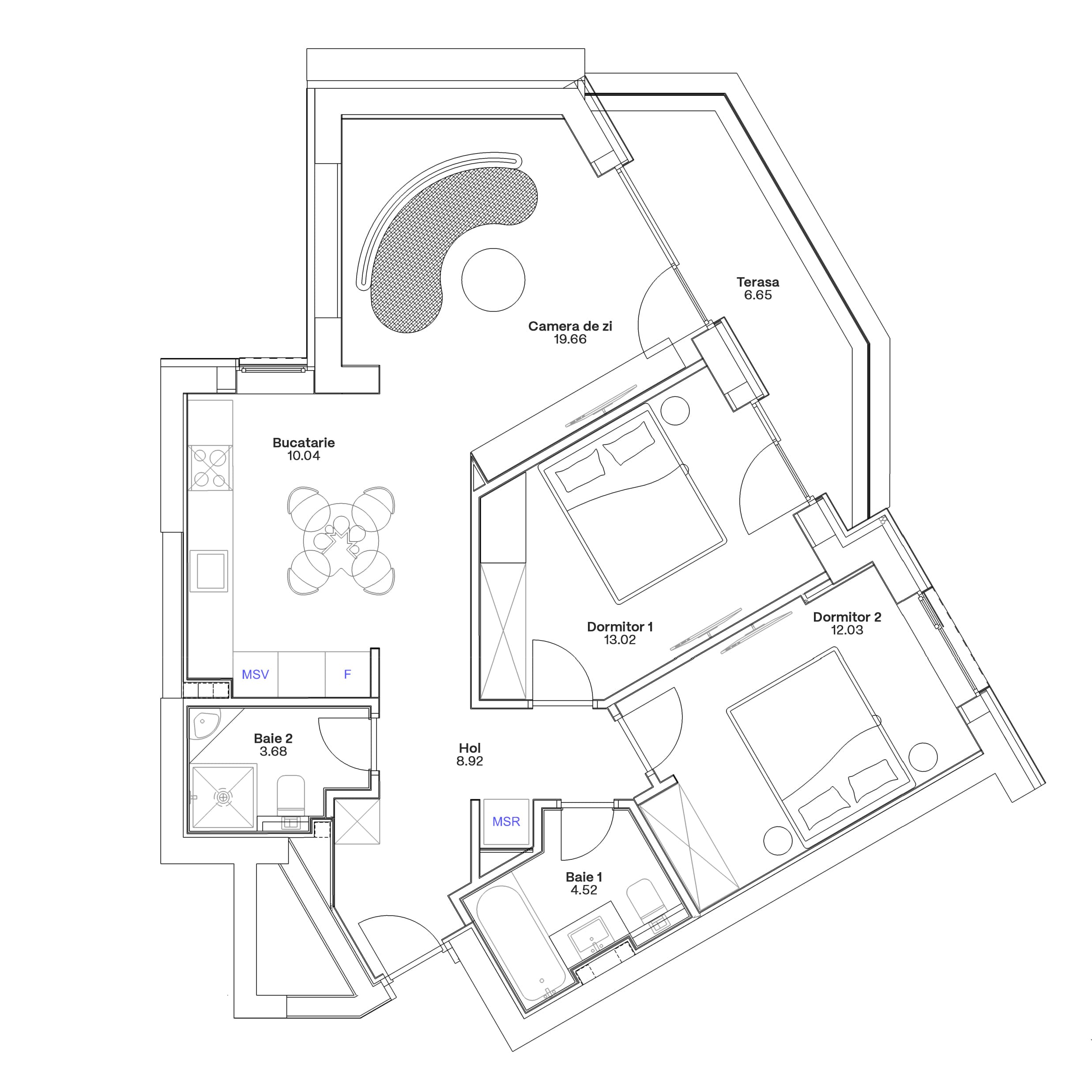 Plan apartament C1-A-103