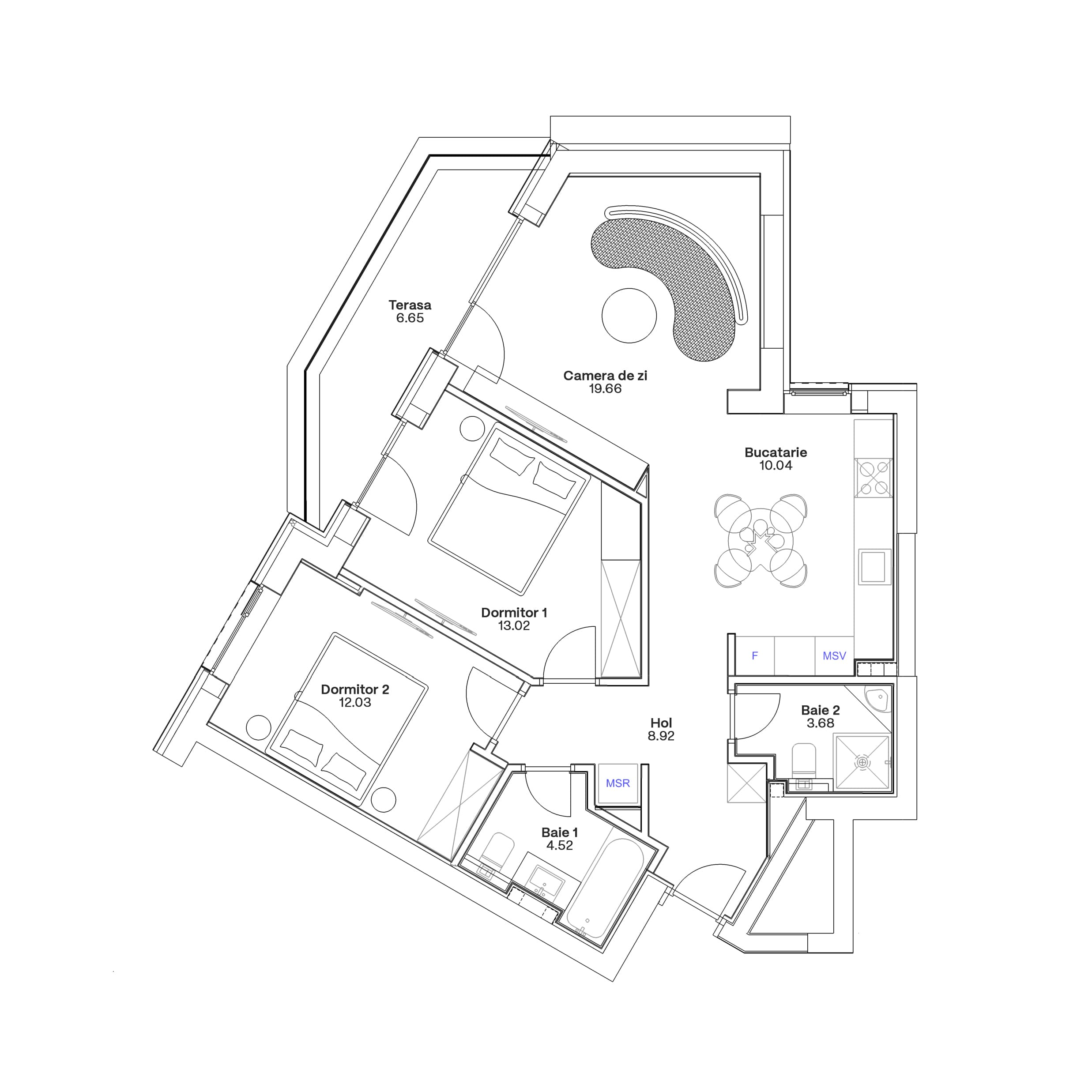 Plan apartament C1-A-104