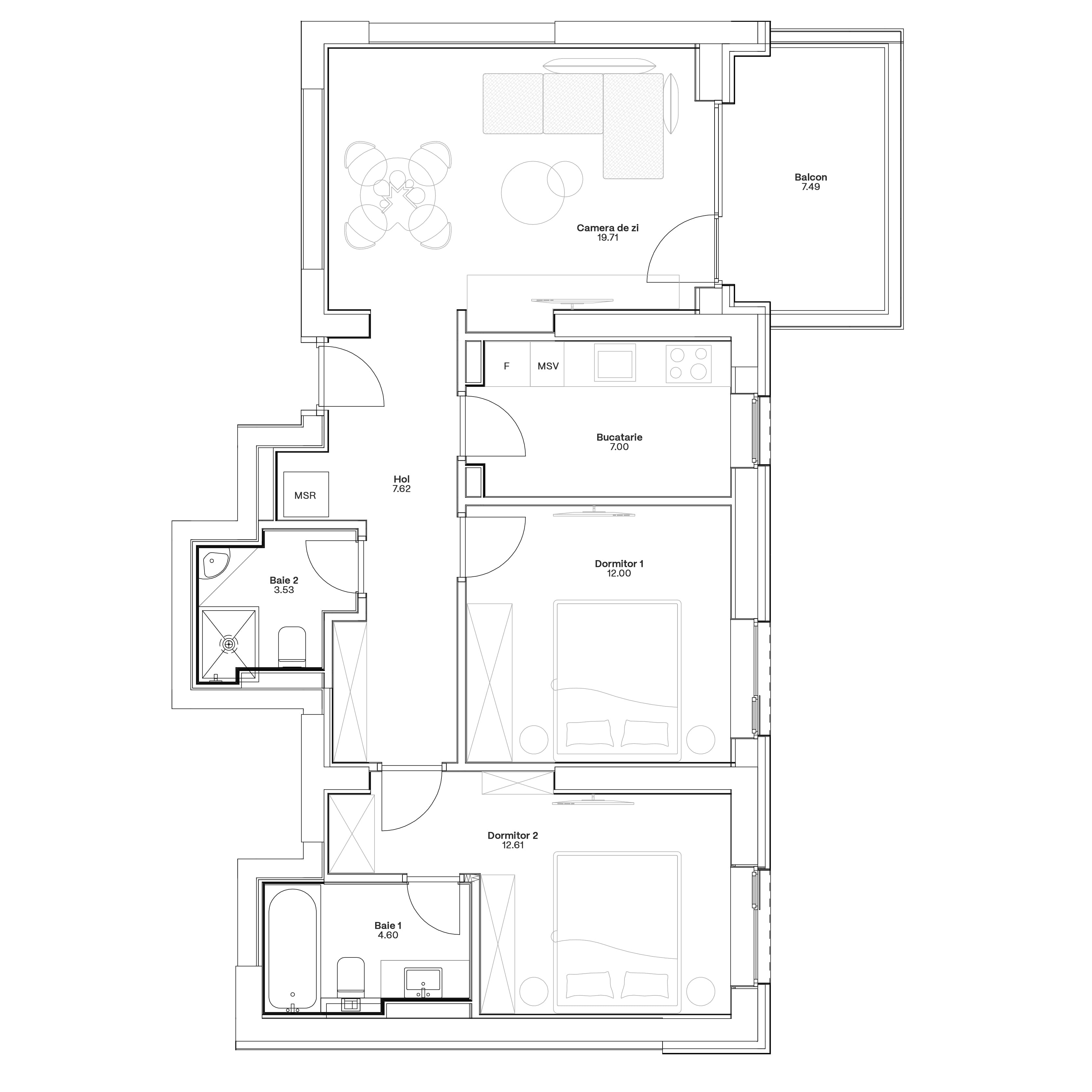 Plan apartament C5-B-106