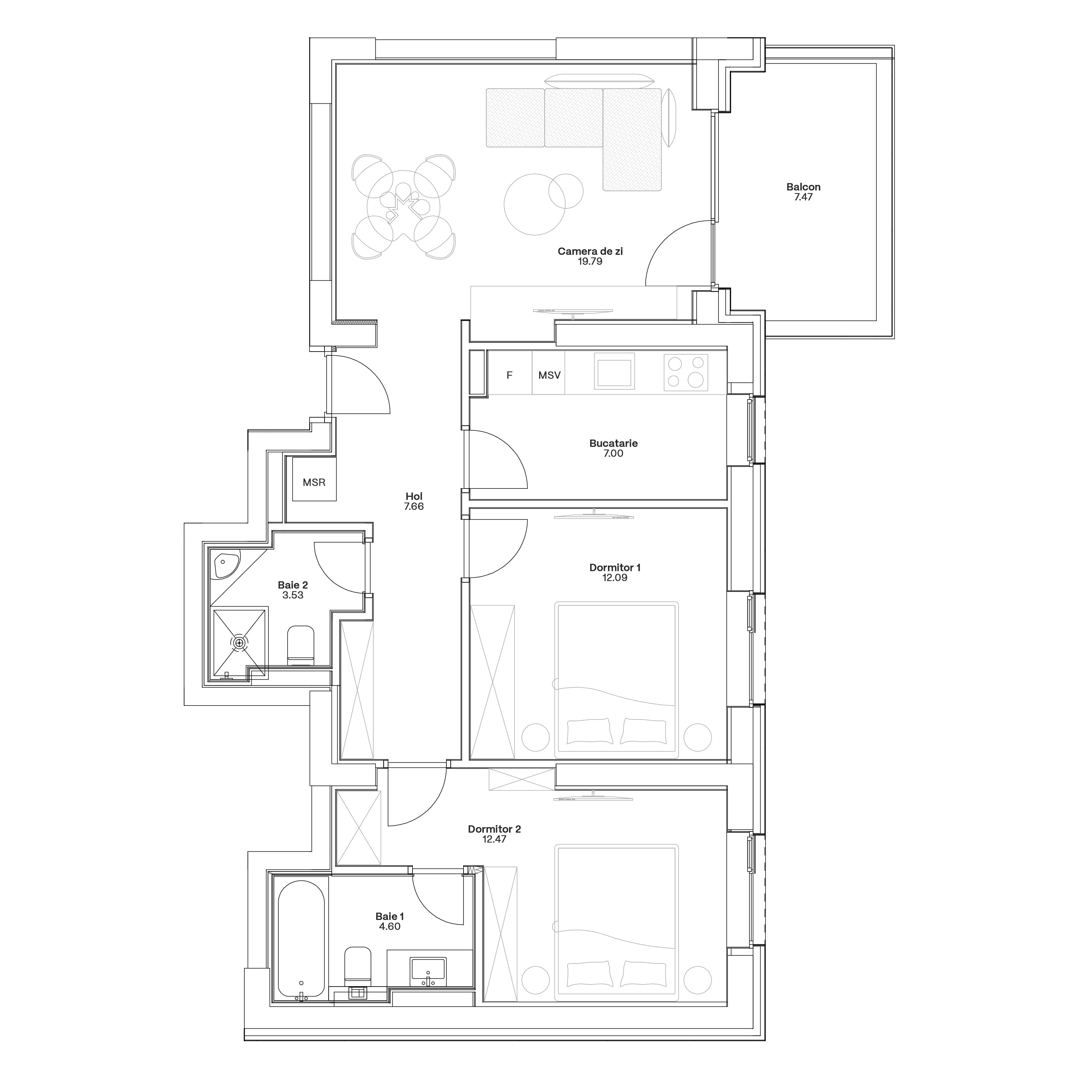 Plan apartament C6-B-106