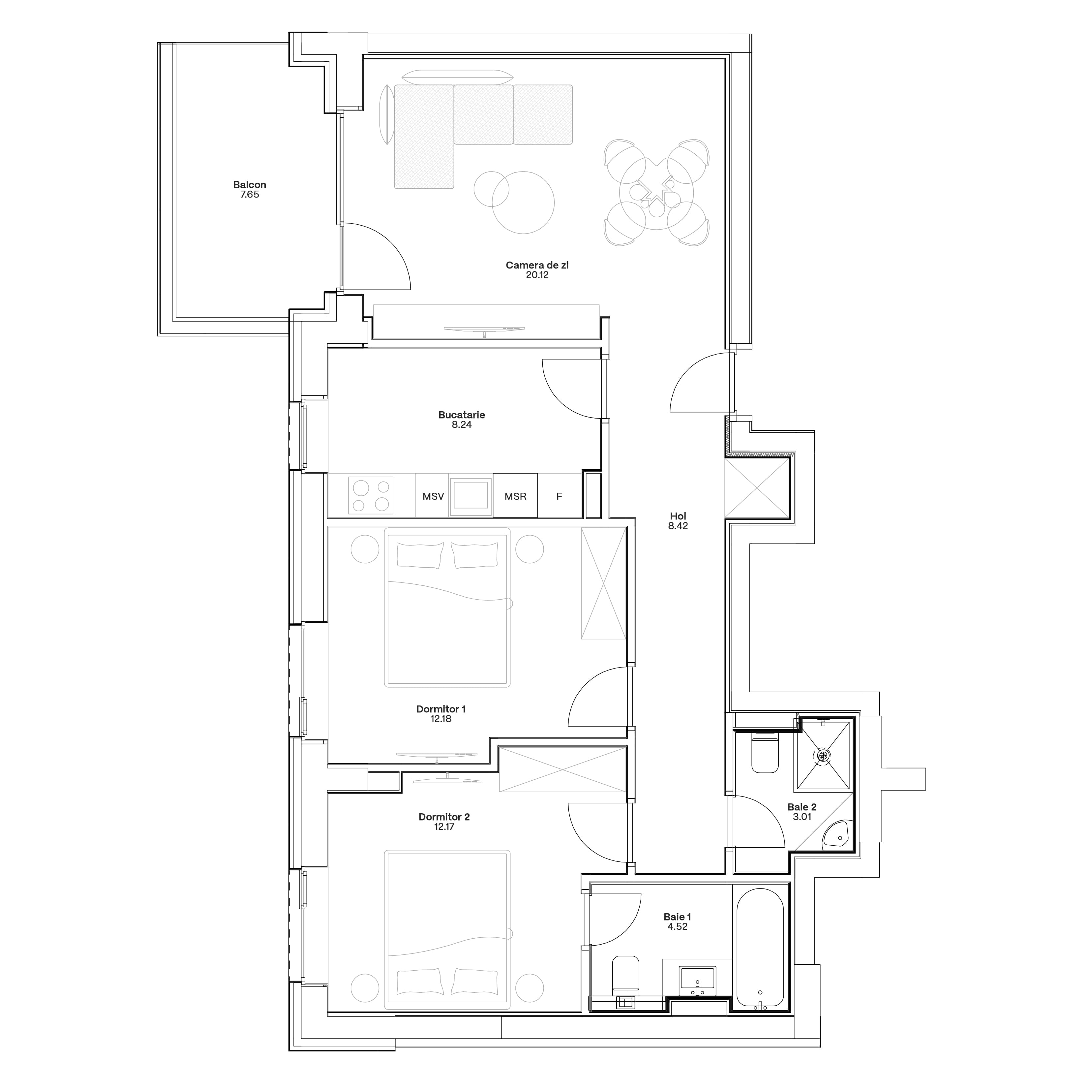 Plan apartament C5-B-105