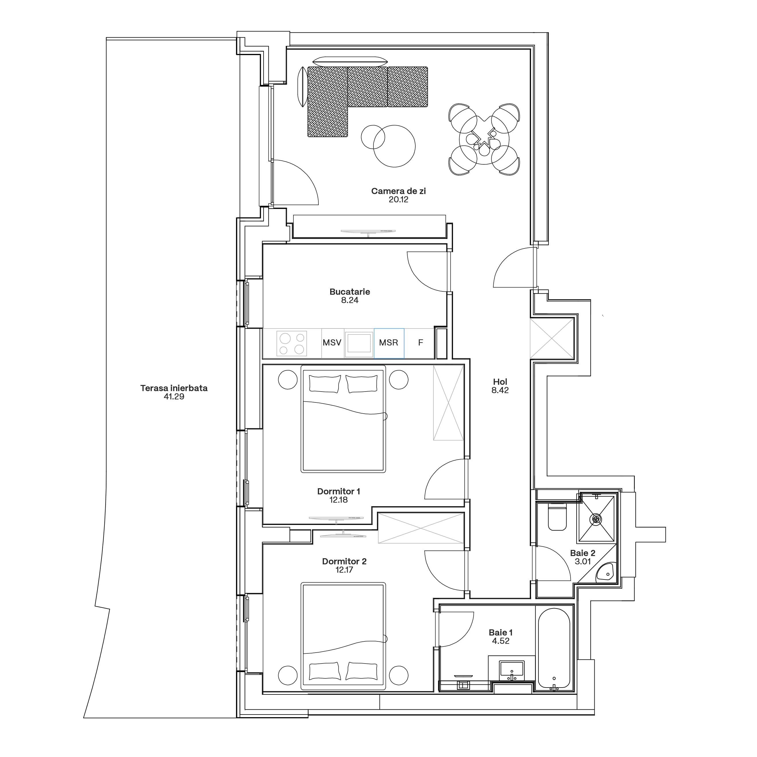 Plan apartament C5-B-002