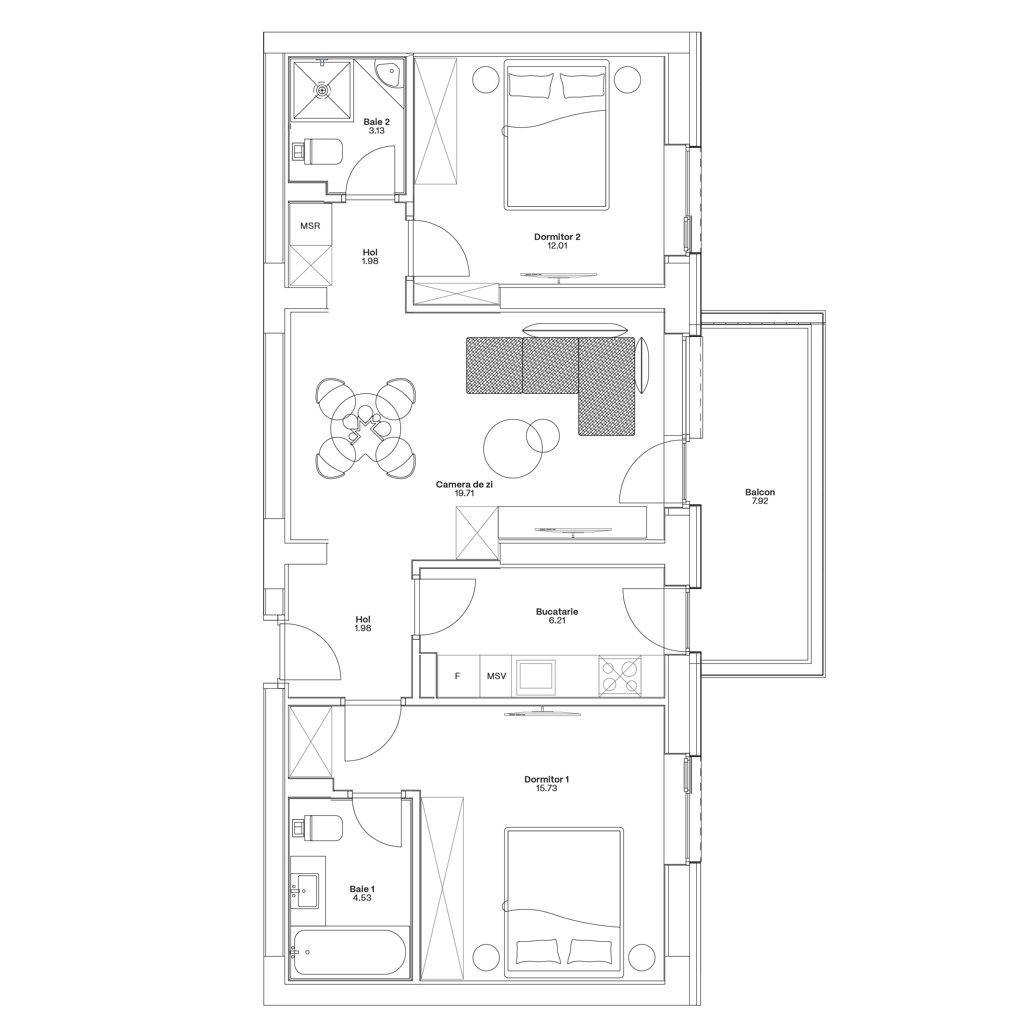 Plan apartament C3-A-107