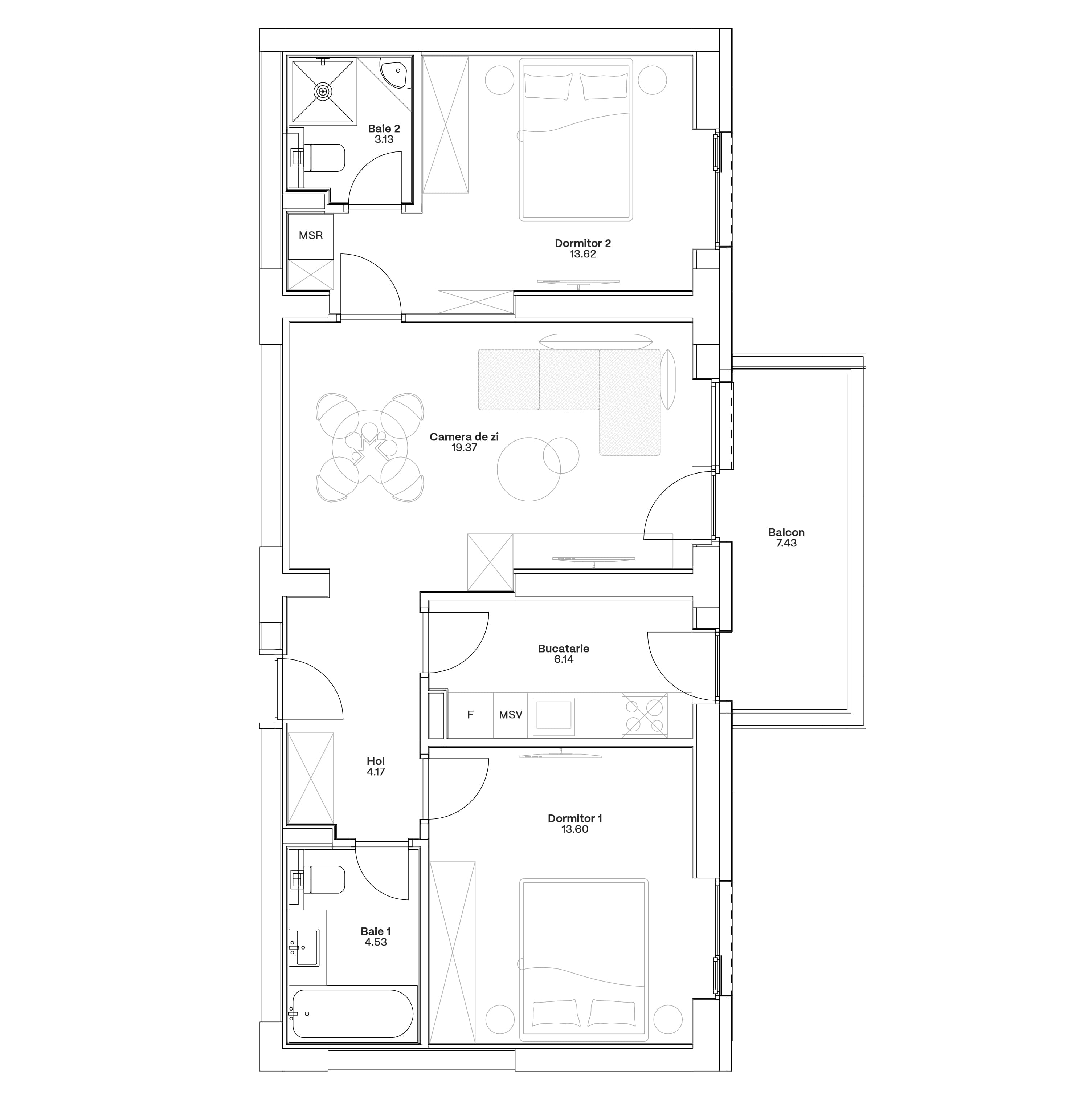 Plan apartament C5-A-107