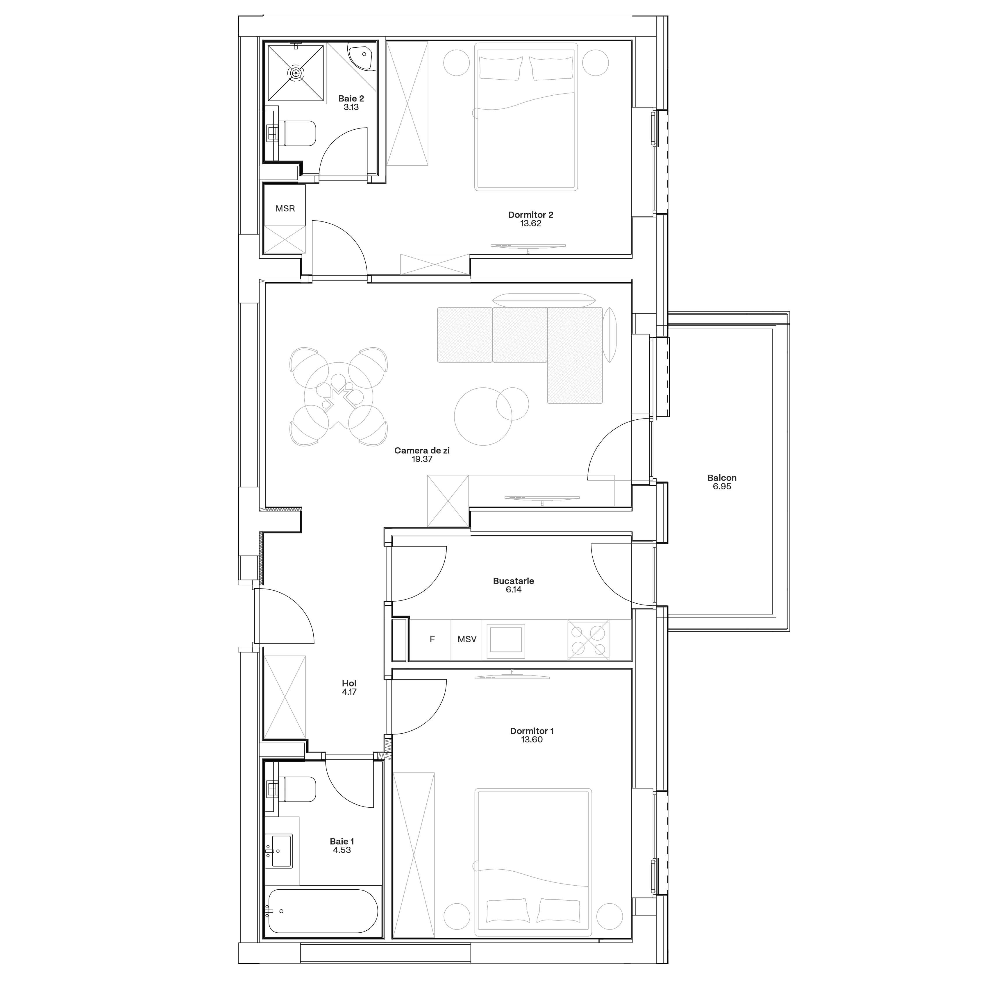 Plan apartament C5-B-107
