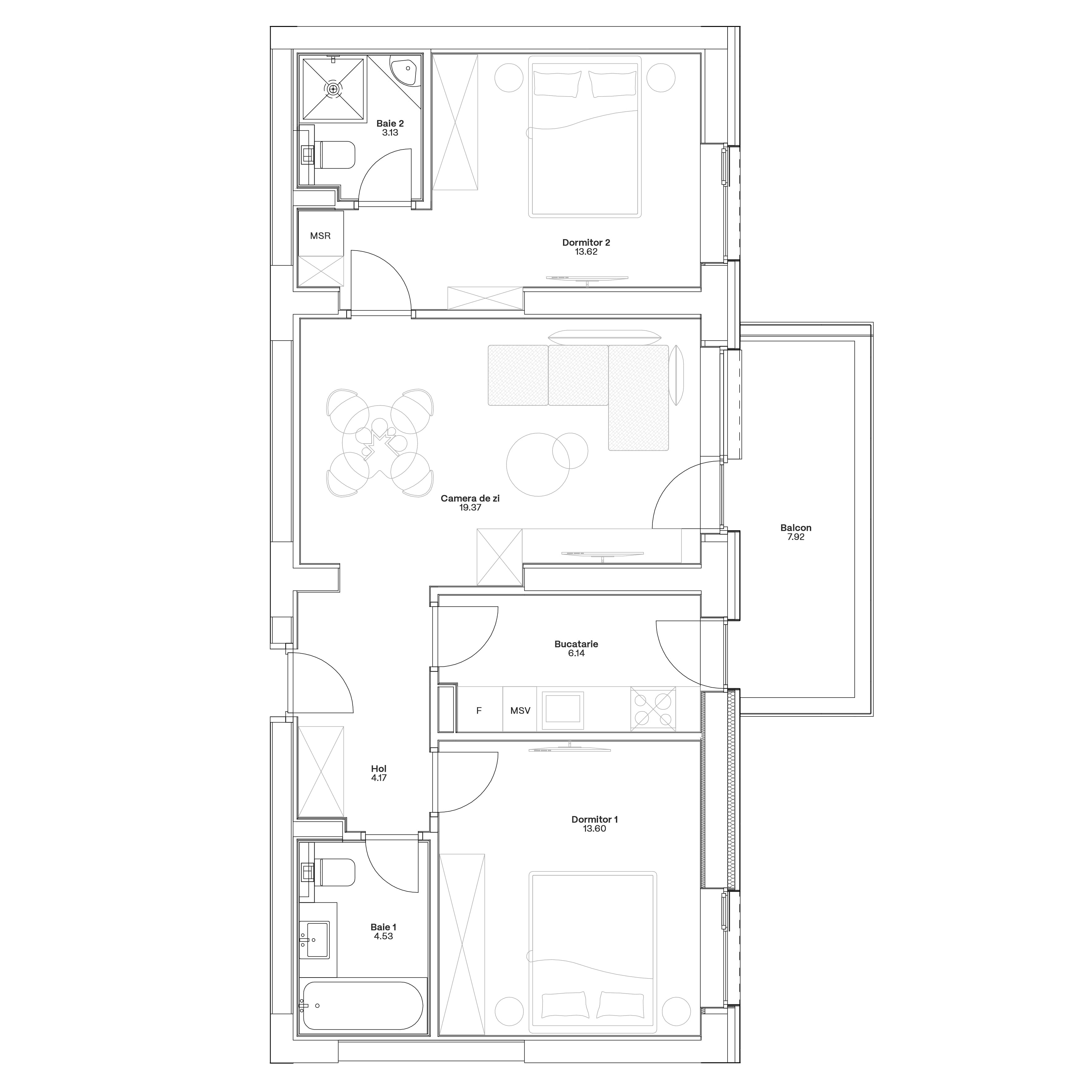 Plan apartament C6-A-107