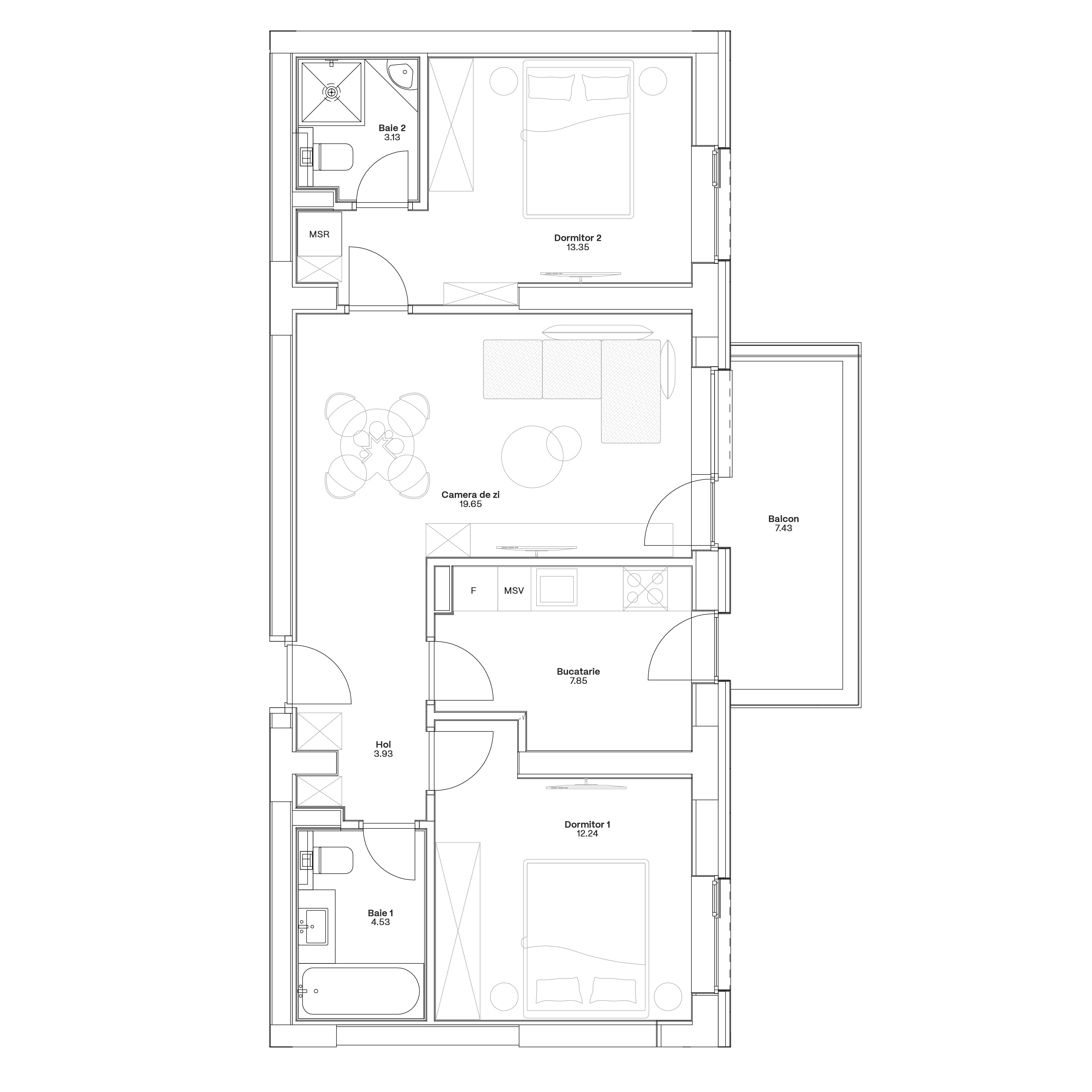 Plan apartament C6-B-107