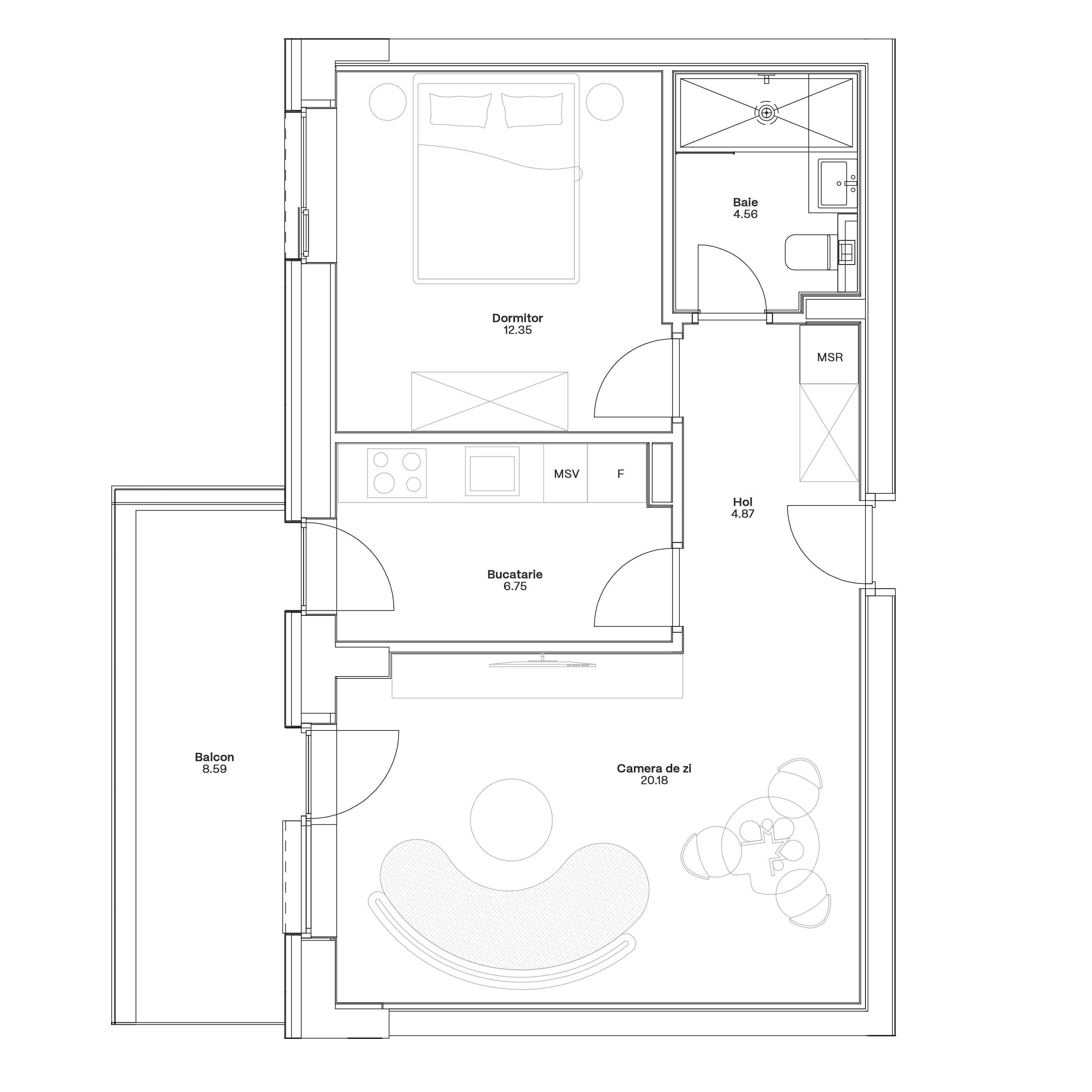 Plan apartament C6-B-104