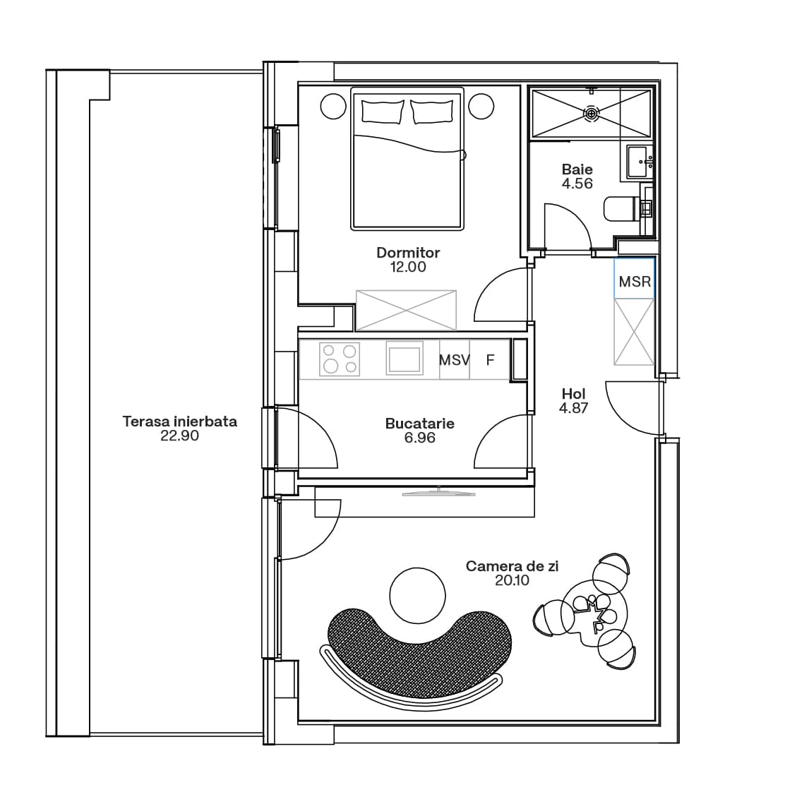 Plan apartament C5-B-001