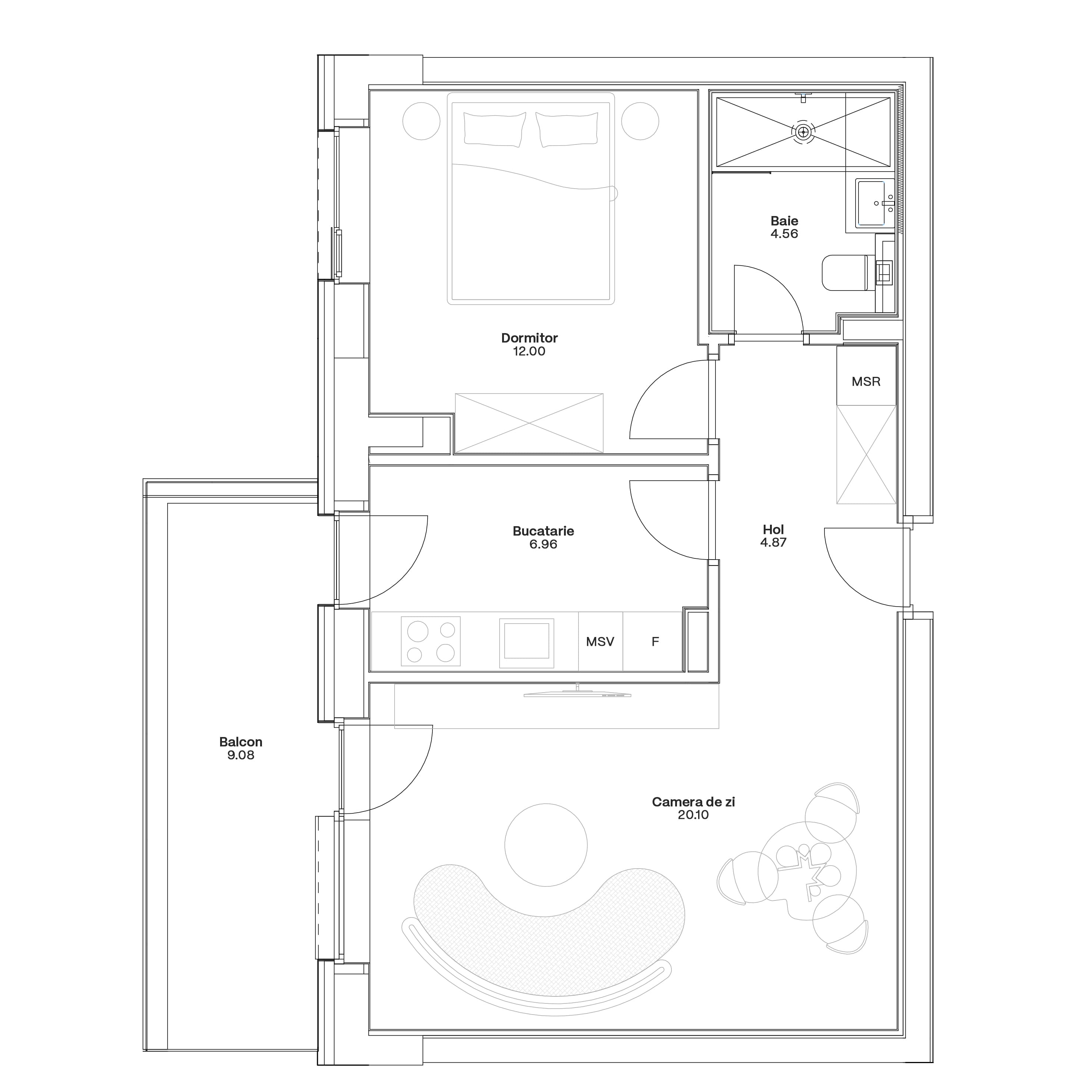 Plan apartament C6-A-104