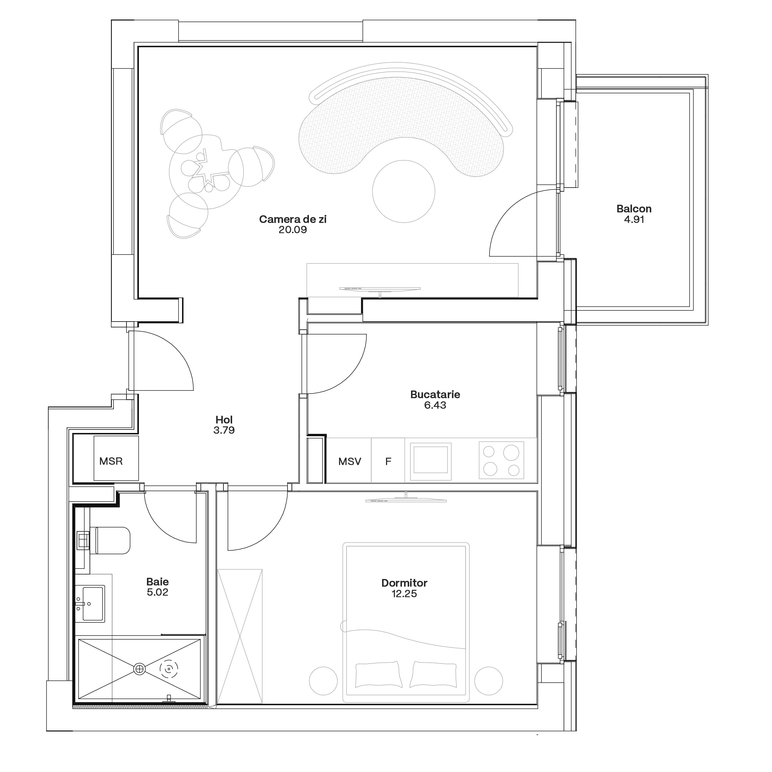 Plan apartament C5-A-106