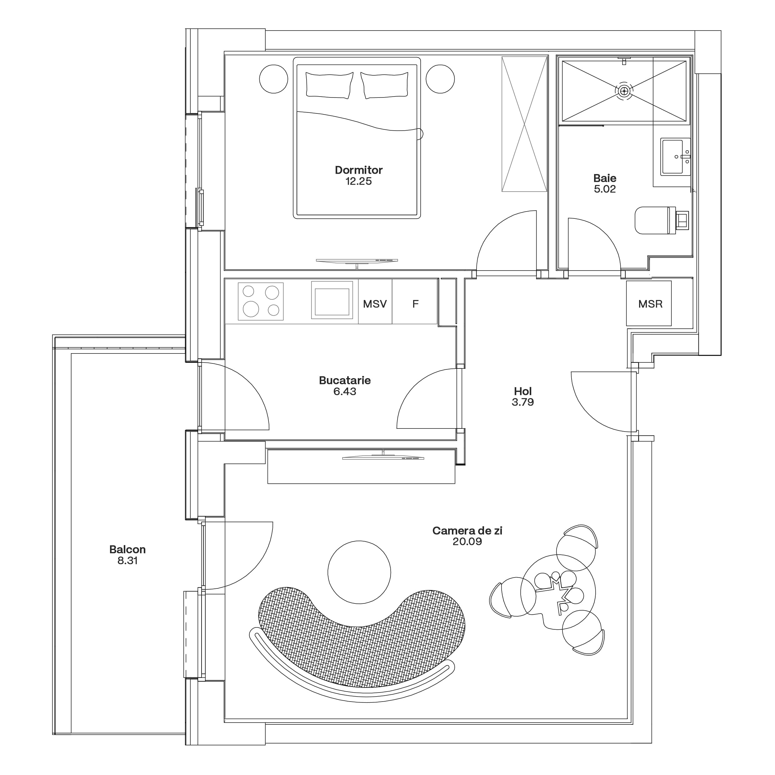 Plan apartament C3-B-102