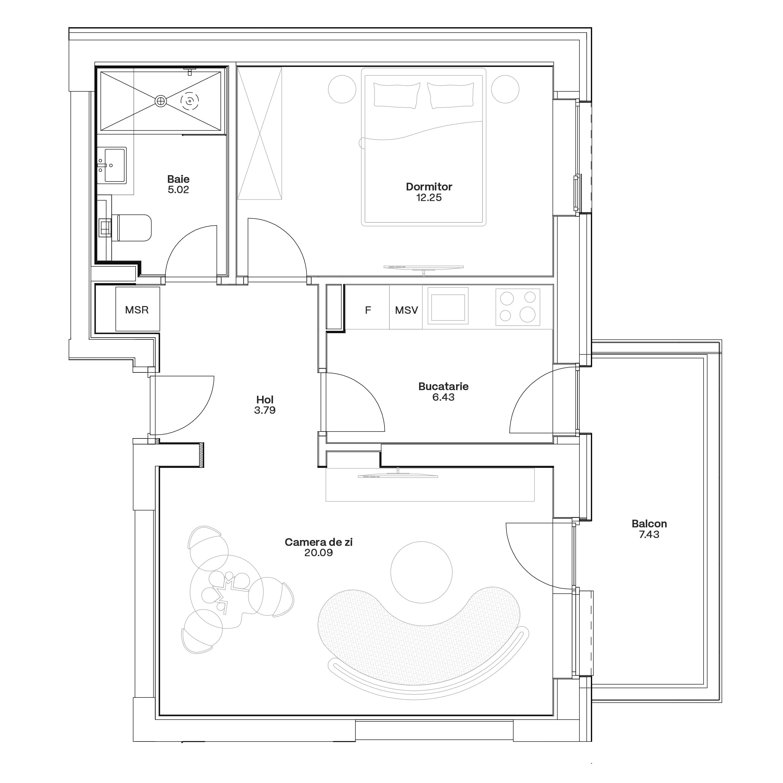 Plan apartament C5-A-101