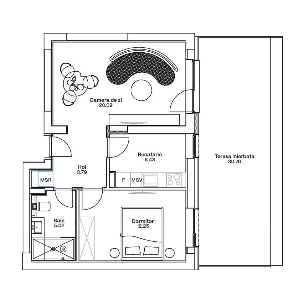 Plan apartament C5-A-003