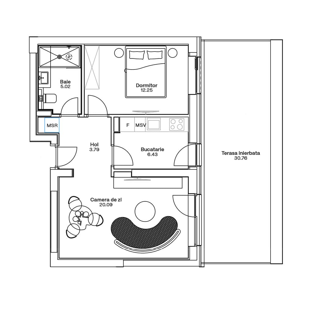 Plan apartament C5-B-005