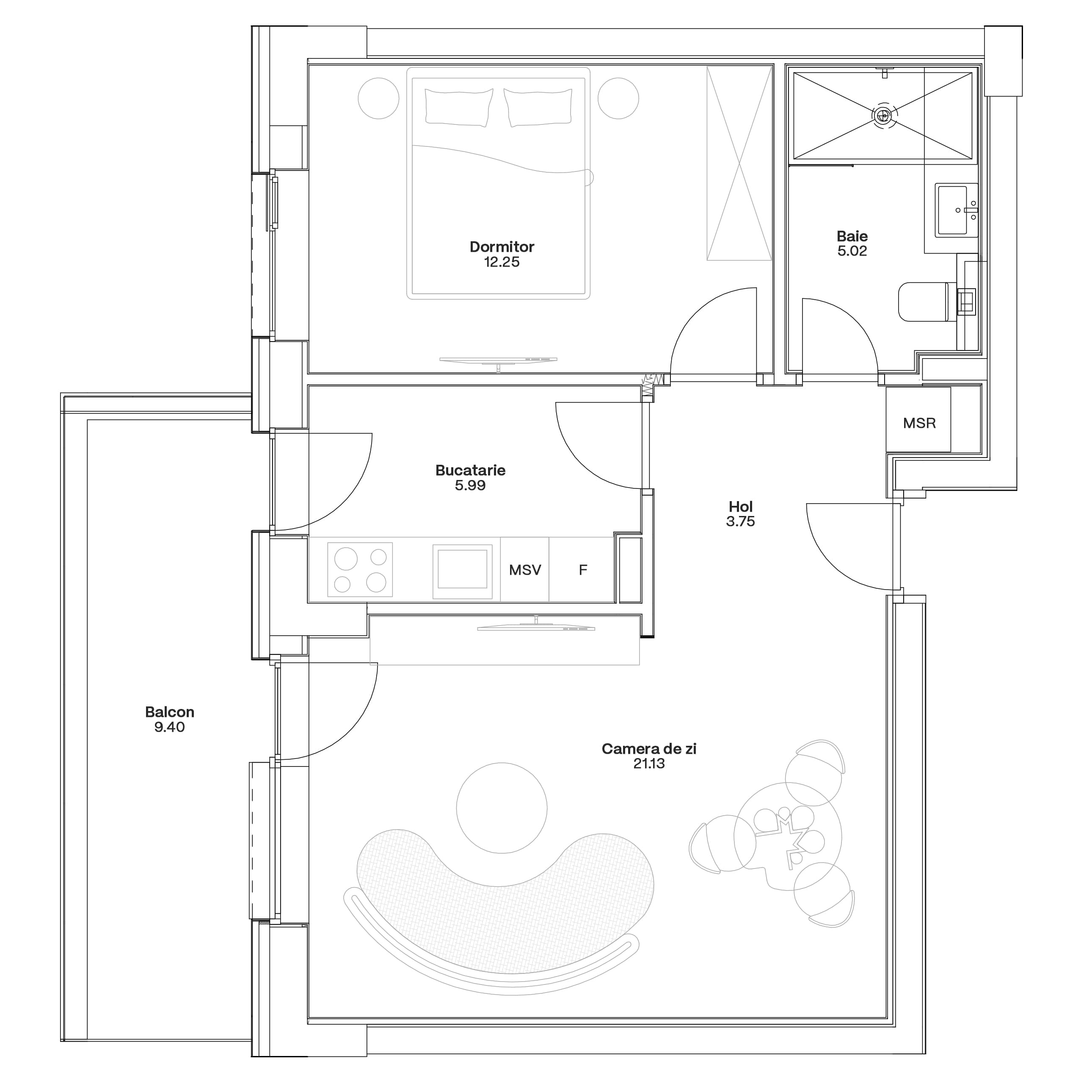 Plan apartament C6-B-102