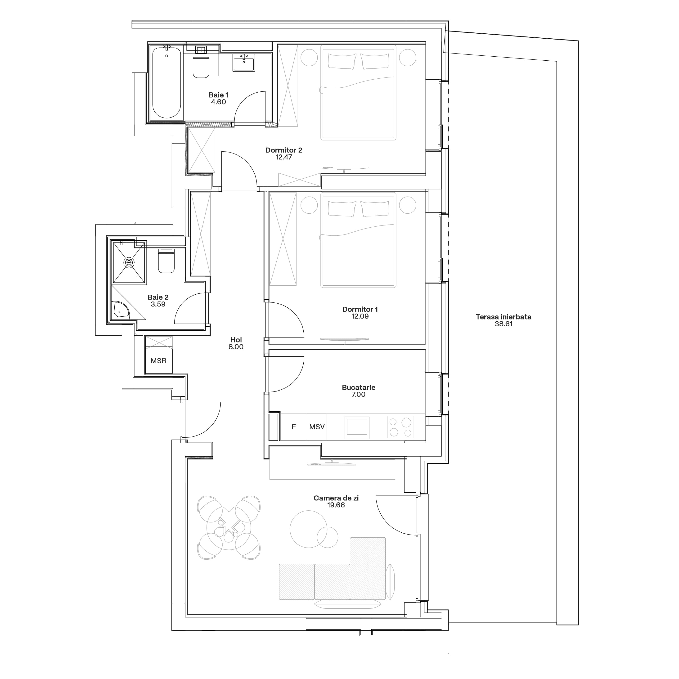 Plan apartament C6-A-005