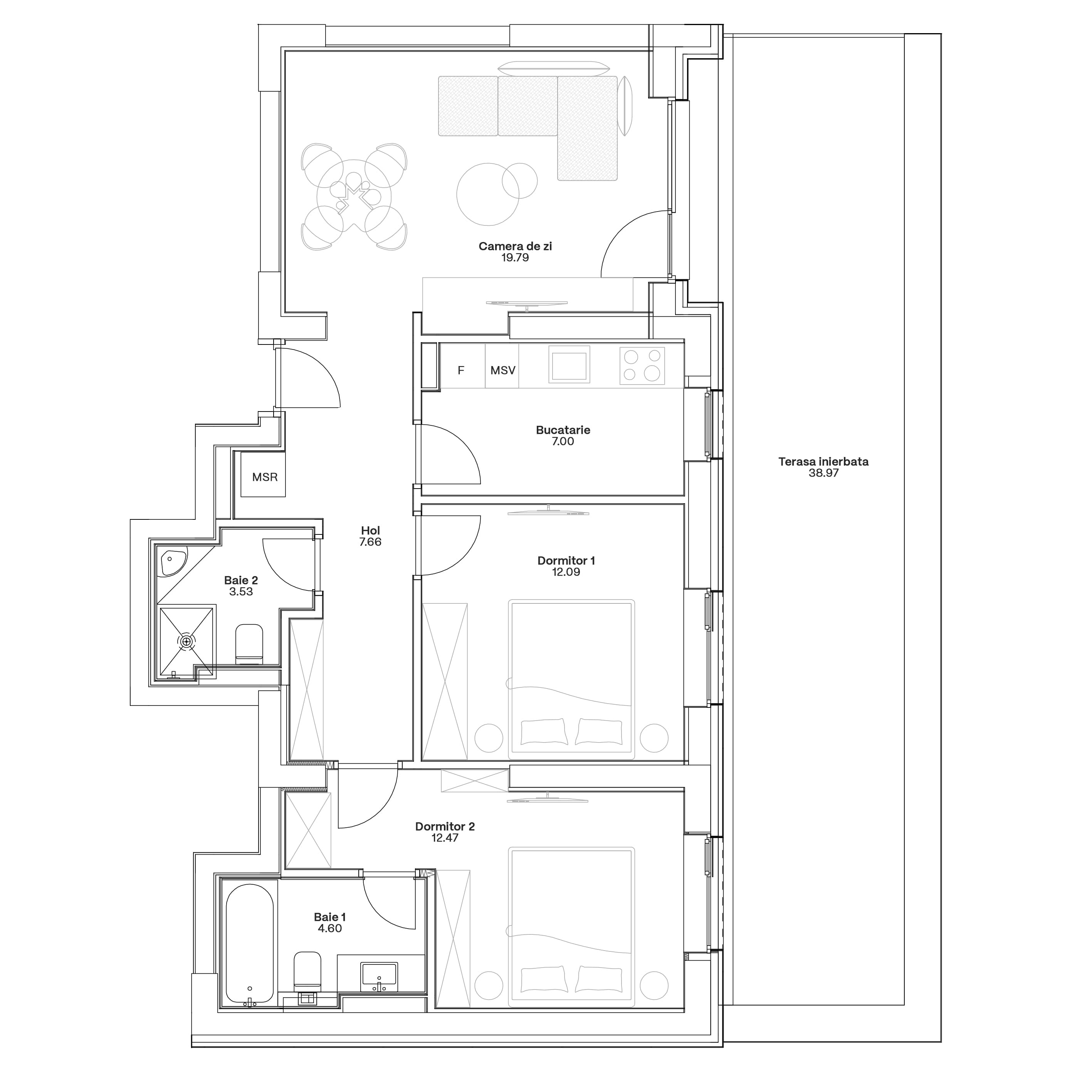 Plan apartament C6-B-003