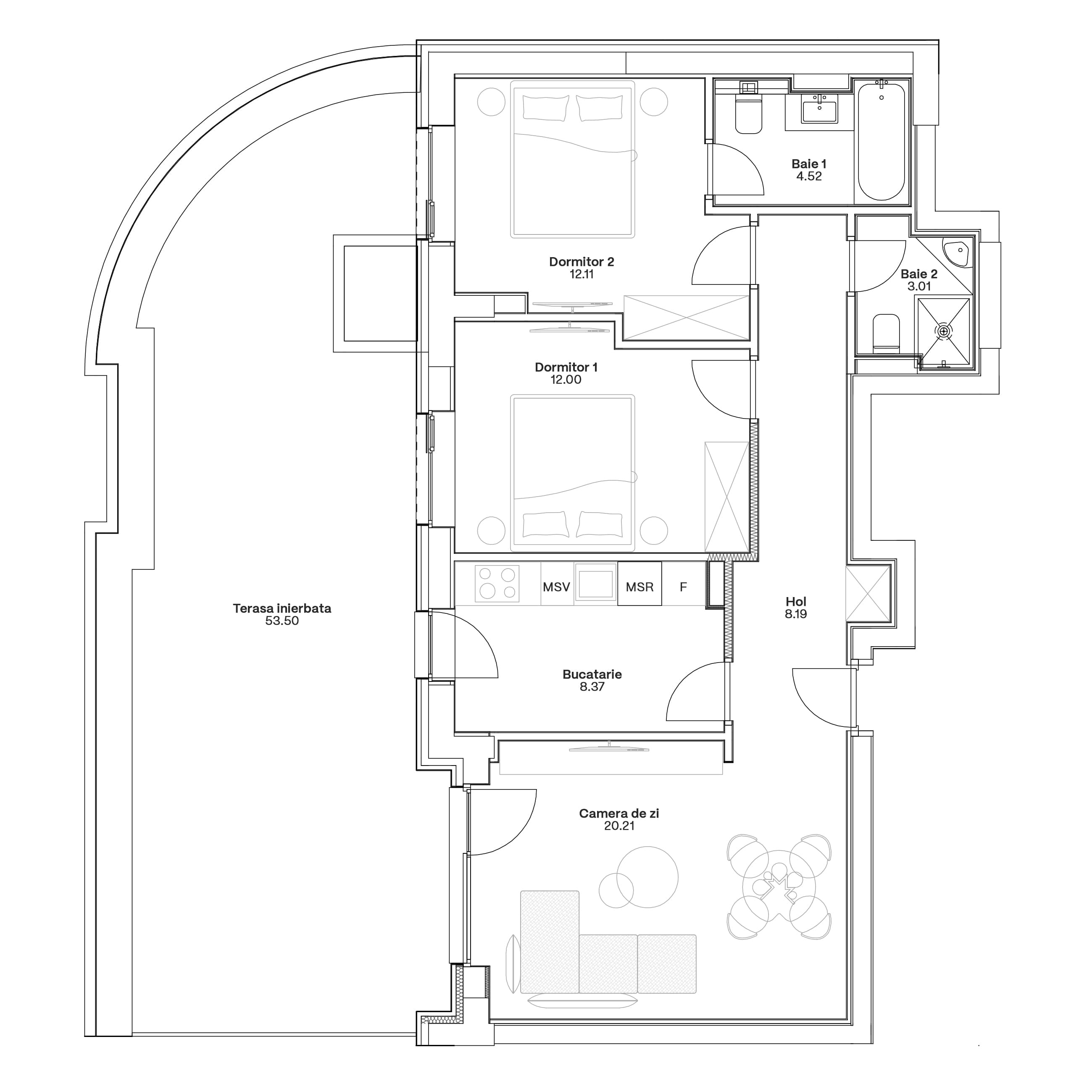 Plan apartament C6-A-006