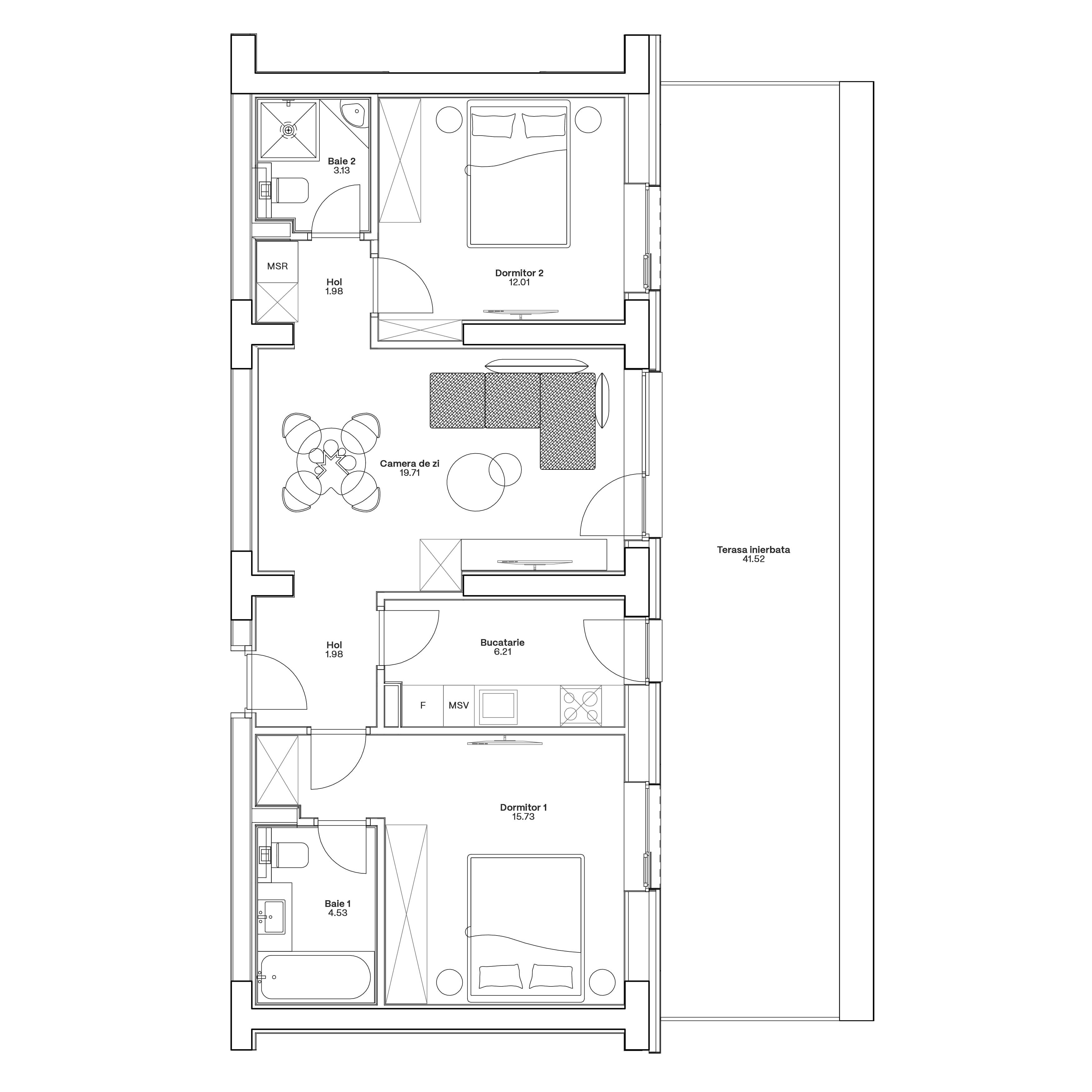 Plan apartament C3-B-004