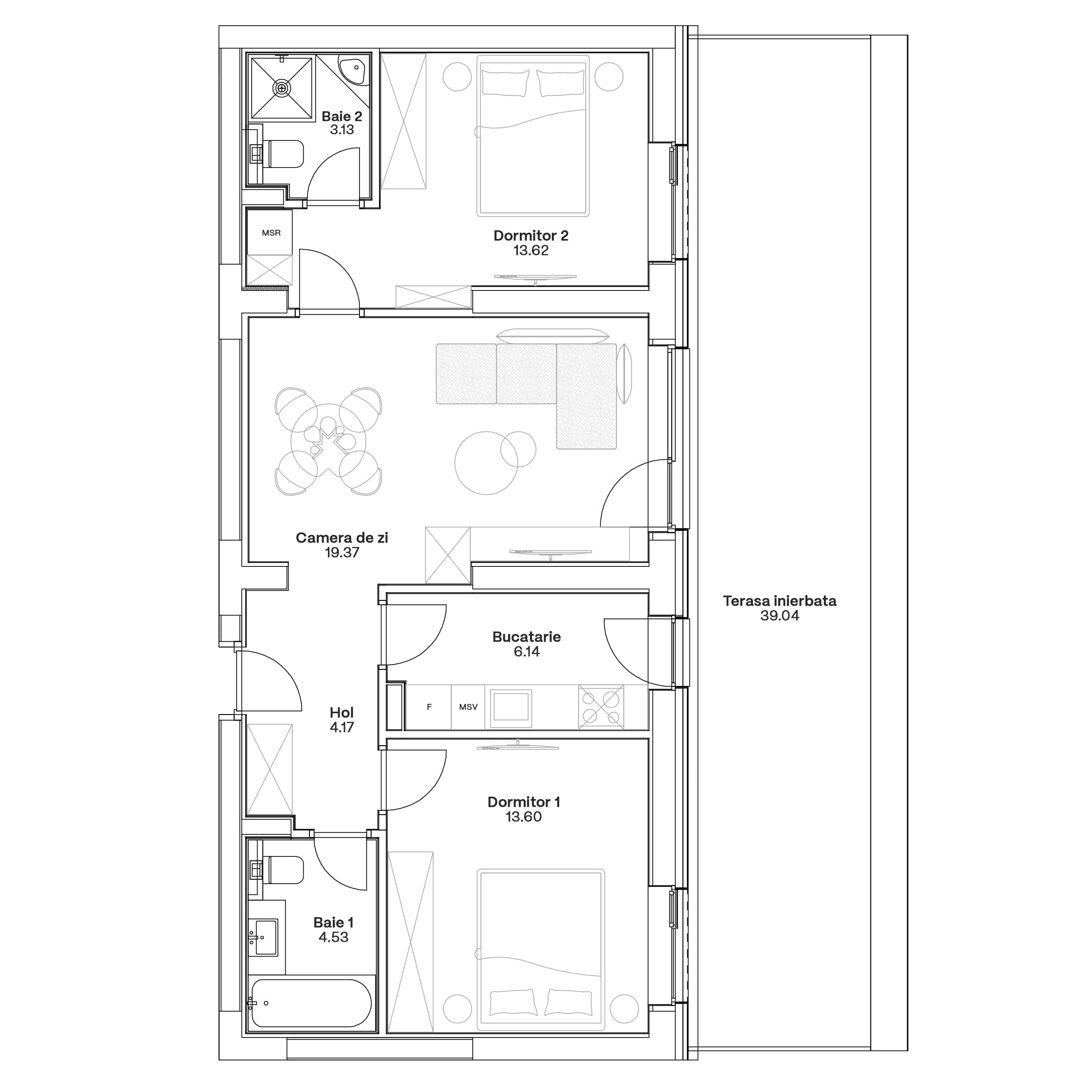 Plan apartament C6-A-004