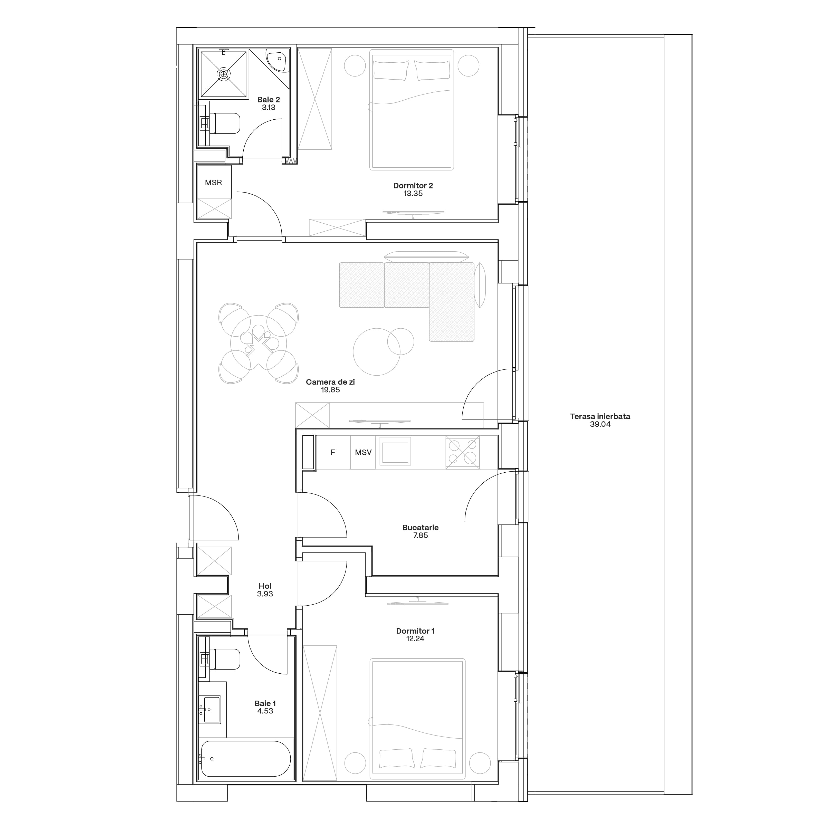 Plan apartament C6-B-004