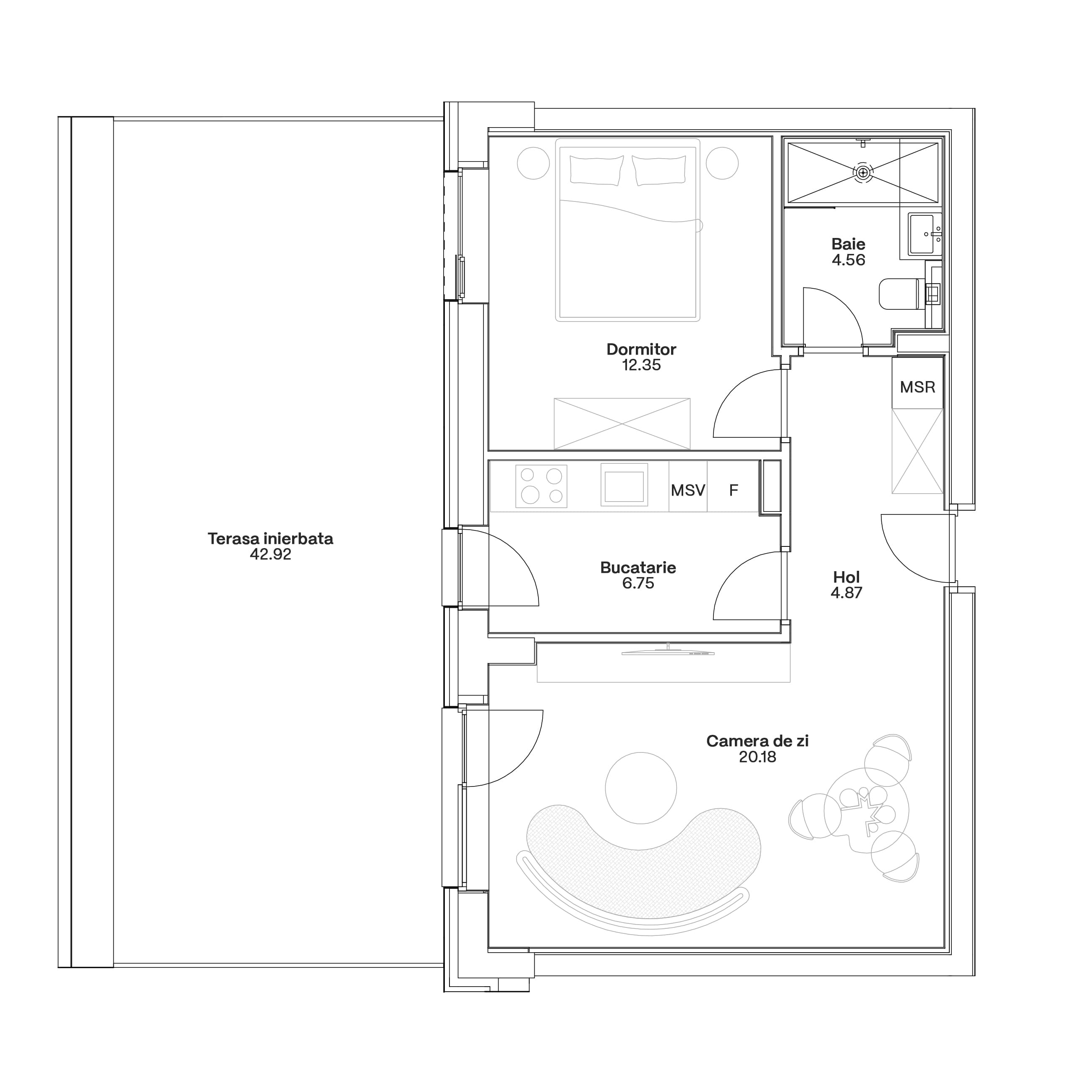 Plan apartament C6-B-001